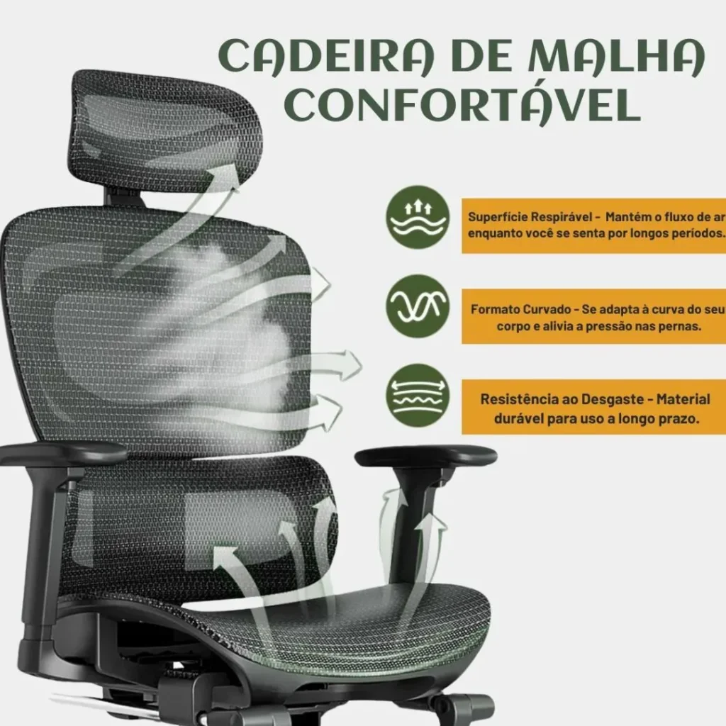 Cadeira de Escritório Ergonômica Mônaco BT07 Luvinco é boa? Review Completo 10 Cadeira De Escritorio Ergonomica Monaco Bt07 Luvinco