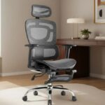 Cadeira Escritório Ergonômica Bt07 Com Apoio Suporte Lombar - Preto