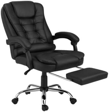 Cadeira De Escritório Itália Presidente Ergonômica Couro Sintético Encosto Ajustável Com Trava E Apoio Para Pés Cor Preta Luvinco (Preto) Cadeira De Escritório Itália Presidente Ergonômica Couro Sintético Encosto Ajustável Com Trava E Apoio Para Pés Cor Preta Luvinco (Preto)