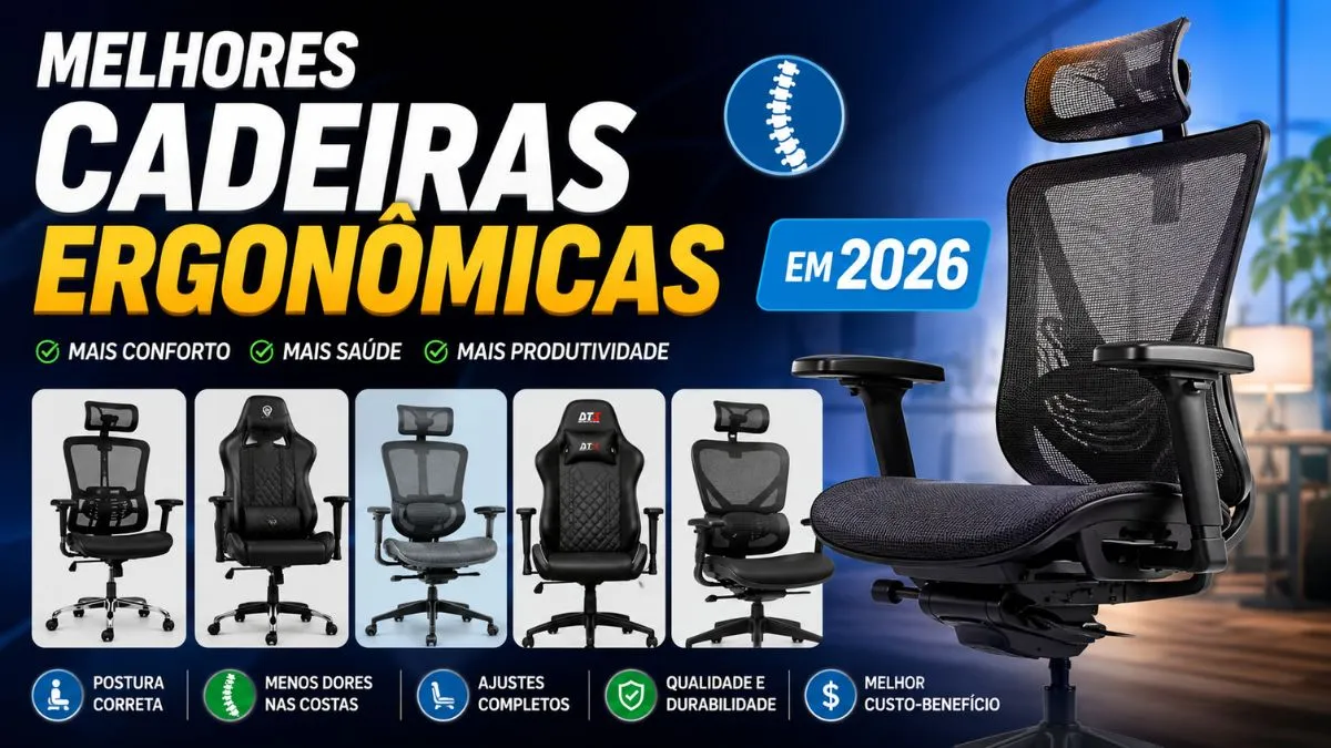 Melhores Cadeiras Ergonômicas: As 09 Melhores em 2026